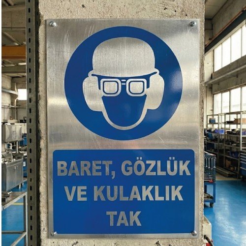 Baret Gözlük ve Kulaklık Tak (Metal) Baret Gözlük ve Kulaklık Tak (Metal)