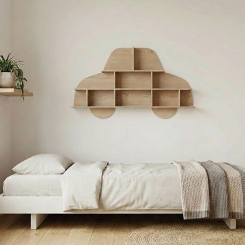 Ahşap Araba Duvar Rafı