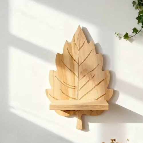 2 li Ahşap Yaprak Modelli Raf