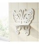 Beyaz Ahşap Kelebek Duvar Rafı