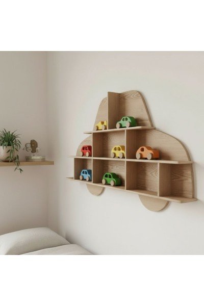 Ahşap Araba Duvar Rafı
