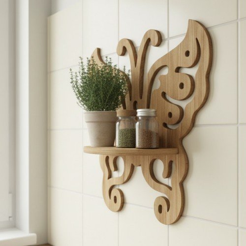 Ahşap Tezgah Üzeri Baharatlık