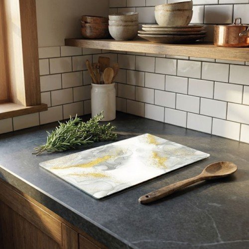 Beyaz Altın Cam Kesme Tahtası