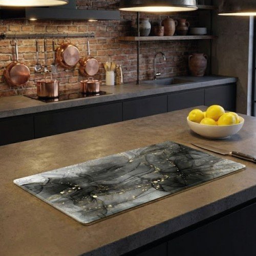 Siyah Mermer Cam Kesme Tahtası