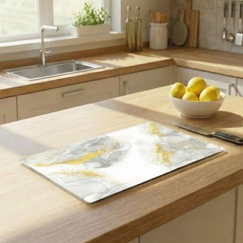 Beyaz Altın Cam Kesme Tahtası