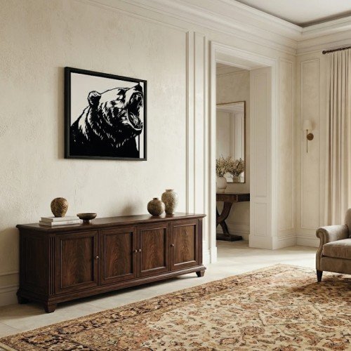 Ayı Görselli Metal Duvar Tablosu 