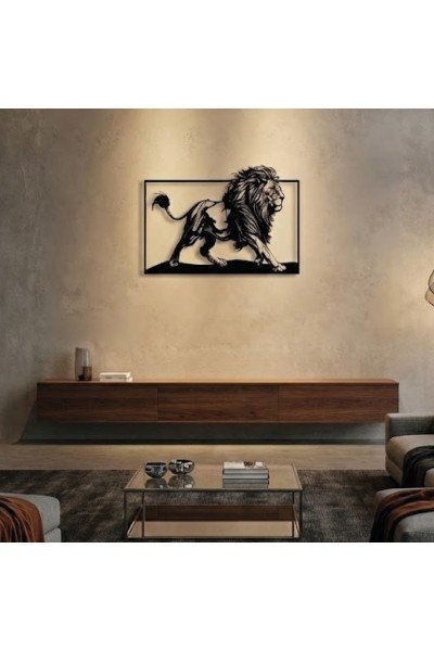Modern ve Karizmatik Aslan Silüeti Duvar Tablosu