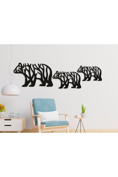 Sevimli Ayılar Metal Duvar Dekoru