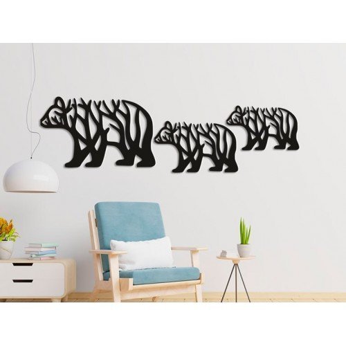 Sevimli Ayılar Metal Duvar Dekoru