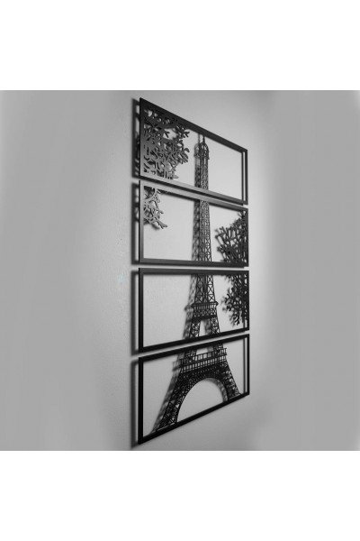 4 Parçalı Eyfel Kulesi Metal Tablo