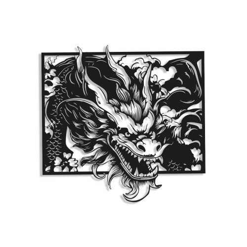 Mitolojik Ejderha Başı Duvar Süsü