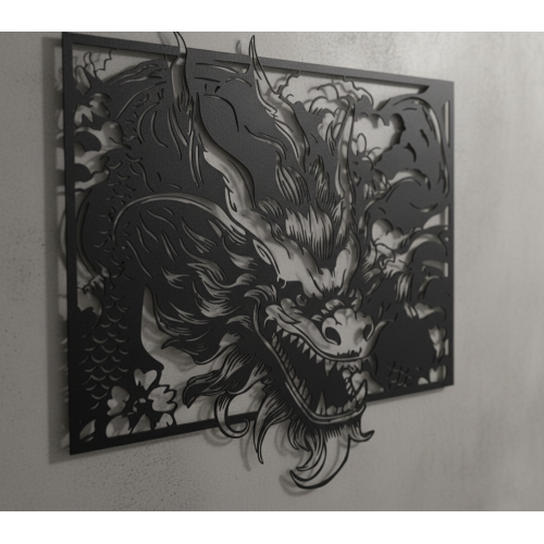 Mitolojik Ejderha Başı Duvar Süsü