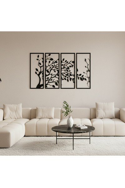 Yapraklar Metal Duvar Dekoru