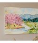 Pembe Kiraz Çiçekleri Kanvas Tablo