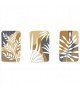 3'lü Soyut Yaprak İllüstrasyon Tablo Seti