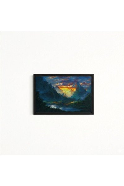 Mistik Dağ ve Günbatımı Tablosu