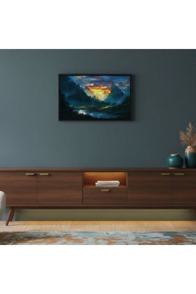 Mistik Dağ ve Günbatımı Tablosu