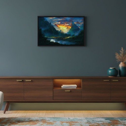 Mistik Dağ ve Günbatımı Tablosu