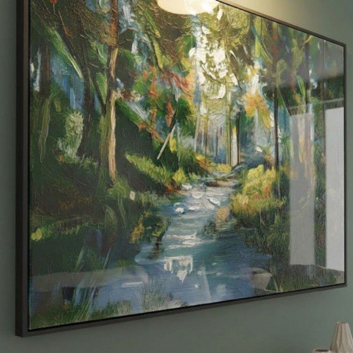 Orman ve Nehir Manzaralı Duvar Tablosu
