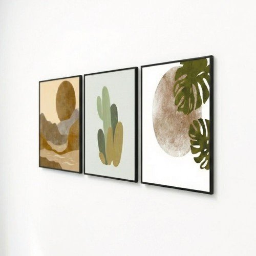 3'lü Modern Boho Doğa Tablo Seti