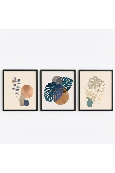Monstera 3'lü Tablo Seti