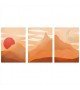 3'lü Modern Boho Dağ ve Güneş Tablo Seti
