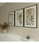 3'lü Soyut Yaprak İllüstrasyon Tablo Seti