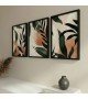 3'lü Modern Soyut Botanik Yaprak Tablo Seti