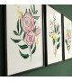 Pembe Çiçekli Modern Duvar Pano Seti