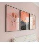 Pembe Günbatımı ve Çiçekli 3'lü Tablo Seti