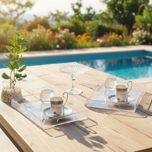 Akrilik Şeffaf Sunum Tepsisi