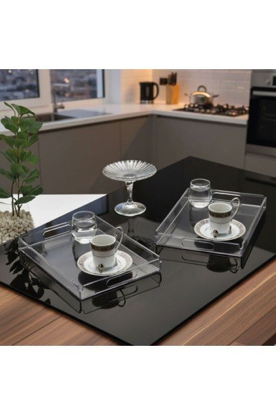 Akrilik Şeffaf Sunum Tepsisi