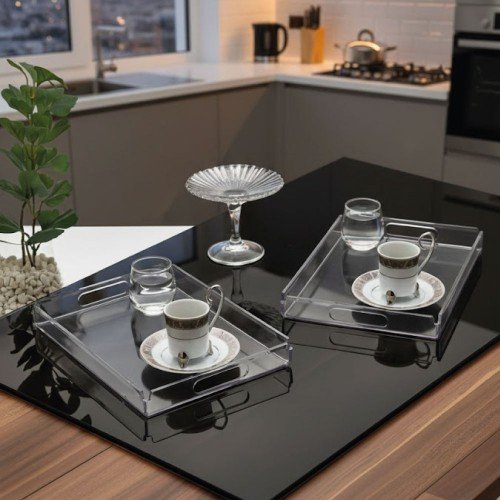 Akrilik Şeffaf Sunum Tepsisi